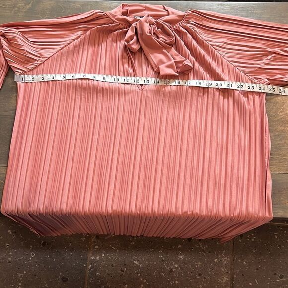 Zara Long Sleeve Dusty Pink Pleated Dress Sz-Medium - Picture 11 of 13